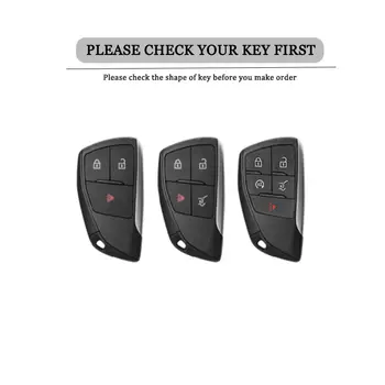 適用於雪佛蘭 Tahoe、Suburban、GMC Yukon 和別克 ENVISION S Plus Avenir 2020-2023 年的鋅合金皮革汽車鑰匙套 8 最佳銷售 別克昂科威 - №8