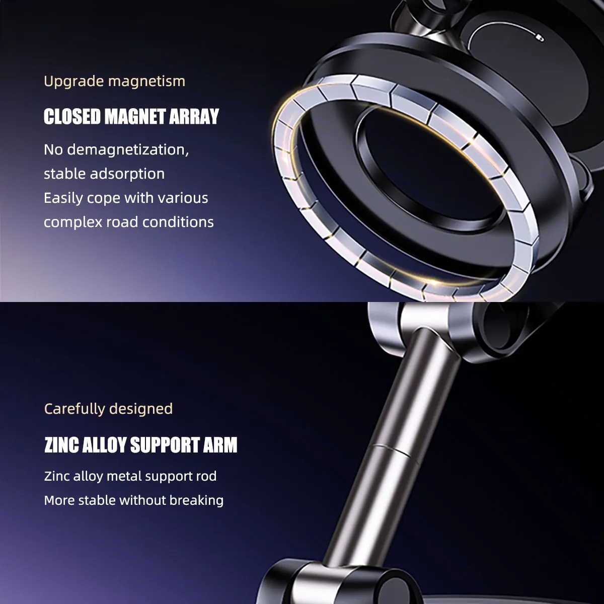 Motorcycle Dashboards Vacuum Magnetic Phone Holder Stand Suction Cup Phone Mount Adjustable Swivel Lock For Car/Gym/Mirror
