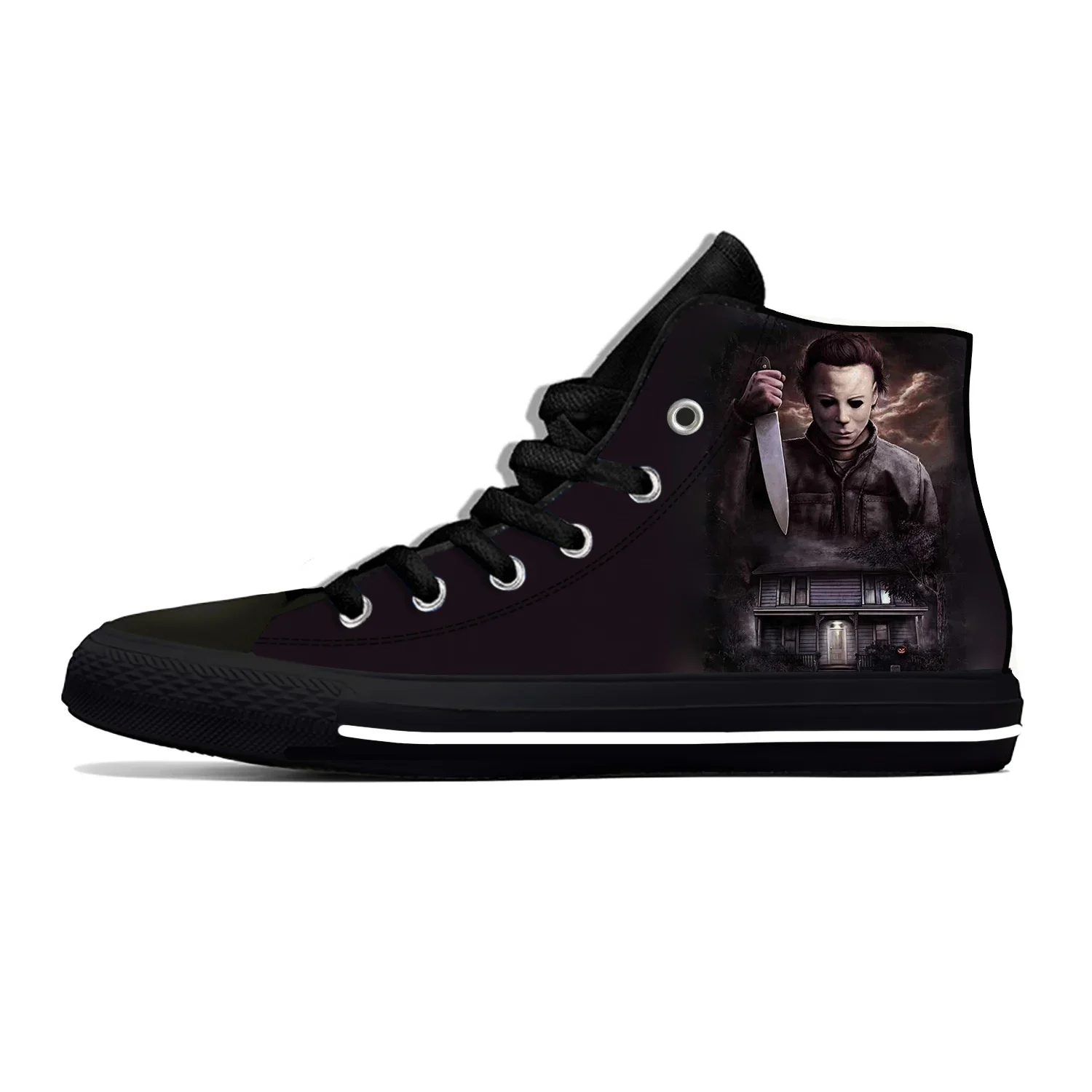 Michael Myers Halloween Horror beängstigend coole Mode lässig Stoff Schuhe High Top leichte atmungsaktive 3D-Druck Männer Frauen Turnschuhe