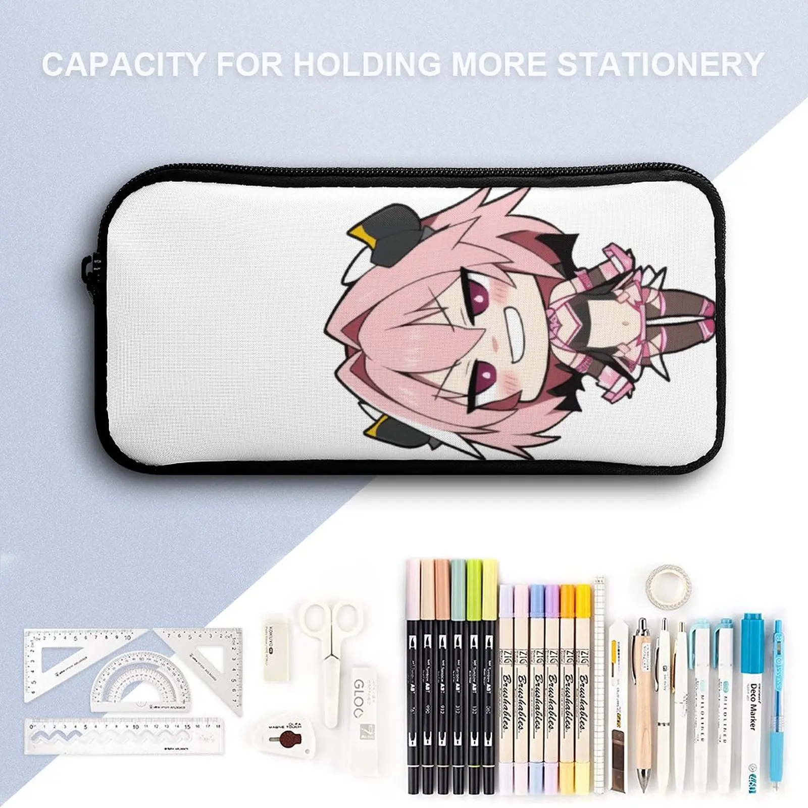 Destino Astolfo Feminino Neko Arc Memória Mochila Set, Lunch Bag, Pen Bag, Mochila de Viagem, lancheira bonito, duradoura Snug, 3 em 1, 17"