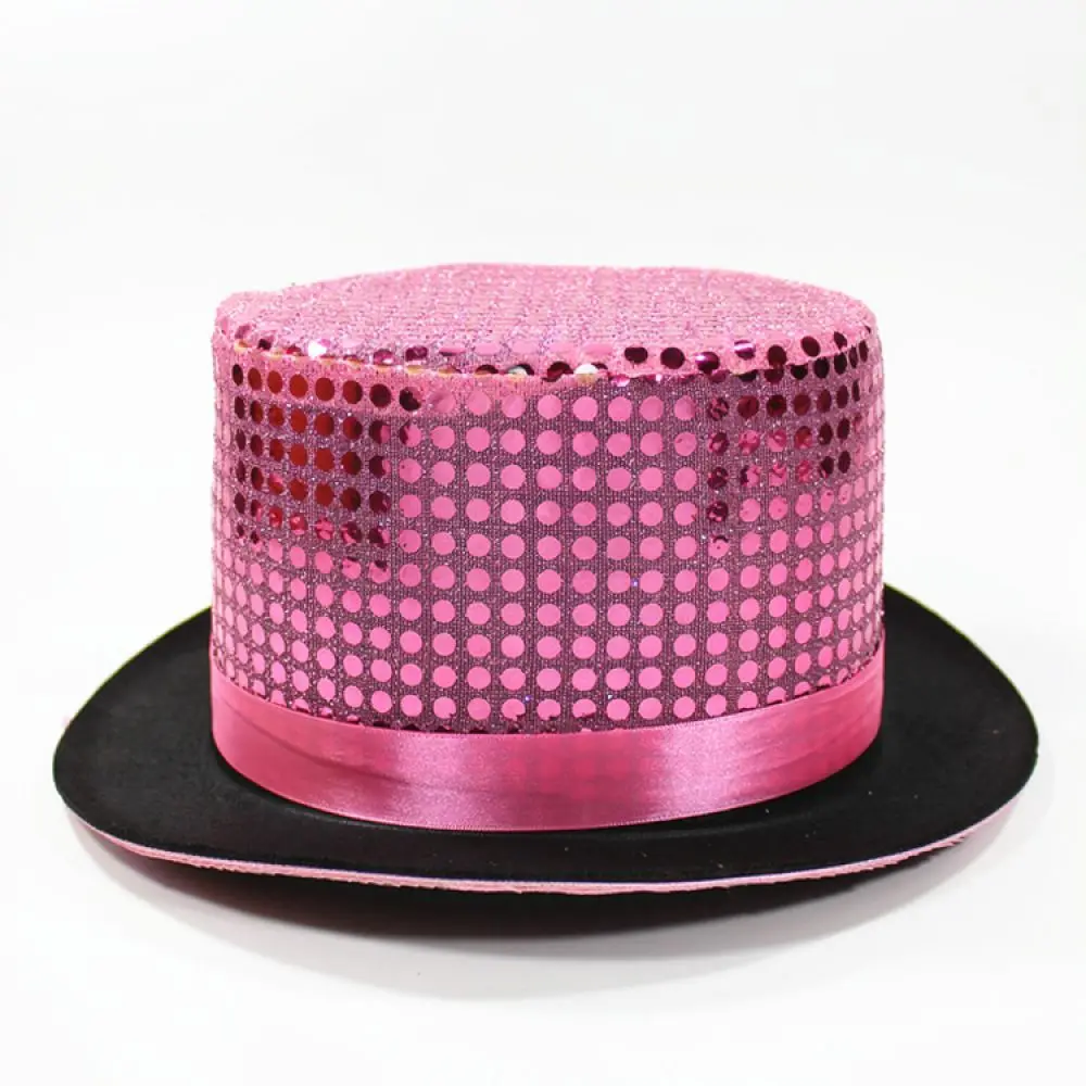Eye Catching Sequined Fedora Hat For Dance Performance Jazz Cap Costume Accessory For Halloween Christmas Party