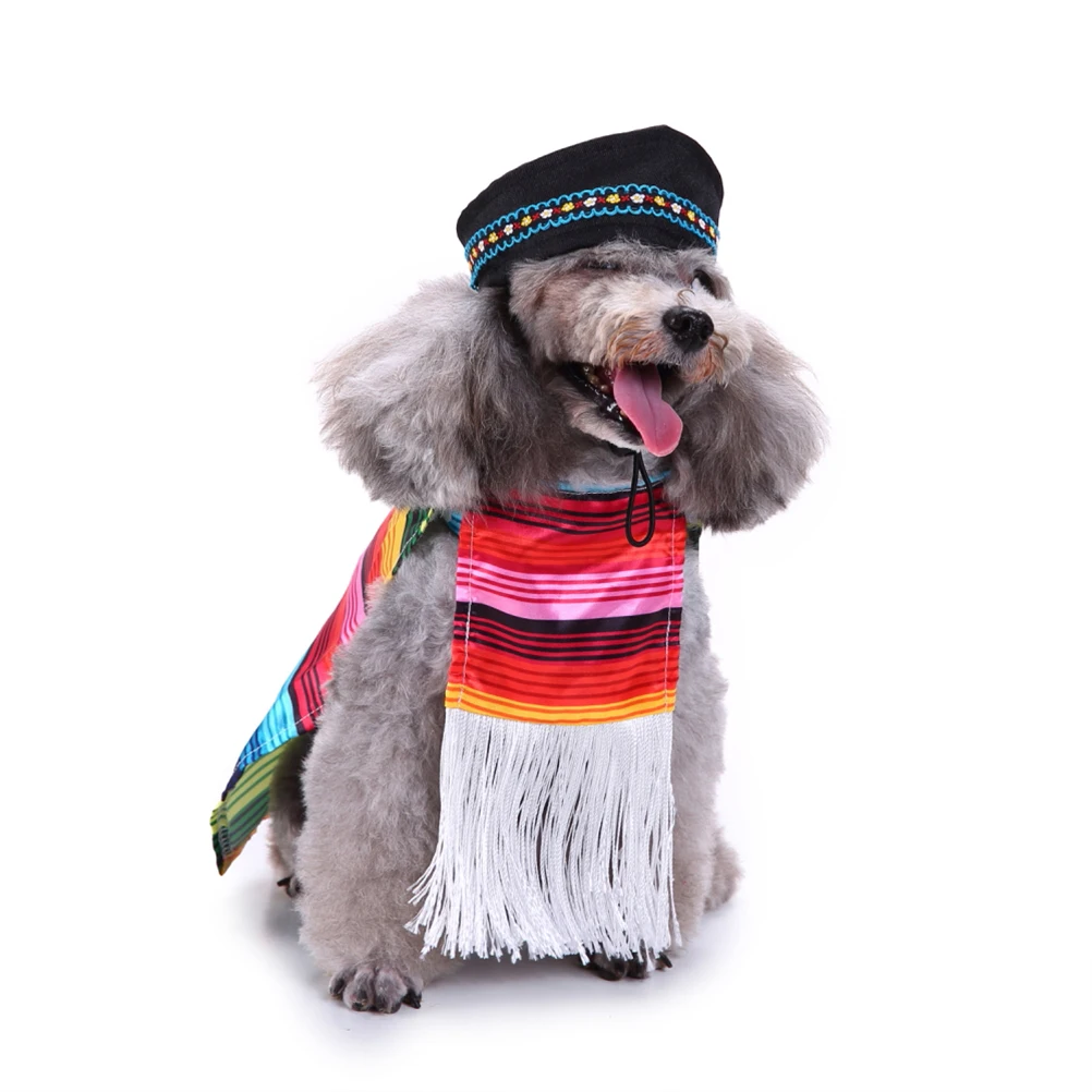 

Creative Striped Clothes Set Polyester Pet Costume Funny Outfit Halloween Party Festival Puppy Dress-Up Costume Dog Supply Dog