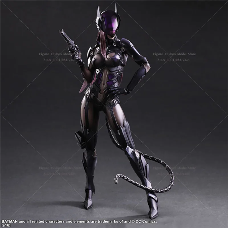 Original DC Series1 1/9 Collectible Movable Anime Catwoman Action Figure Detective Comics Villain Mini 25cm High Female Soldier