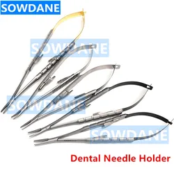 1pc Dental ortodontyczne chirurgiczne ligatura formowania pinceta Castroviejo uchwyt igły grzywny dziób uchwyt z zamkiem dentysta Instrument