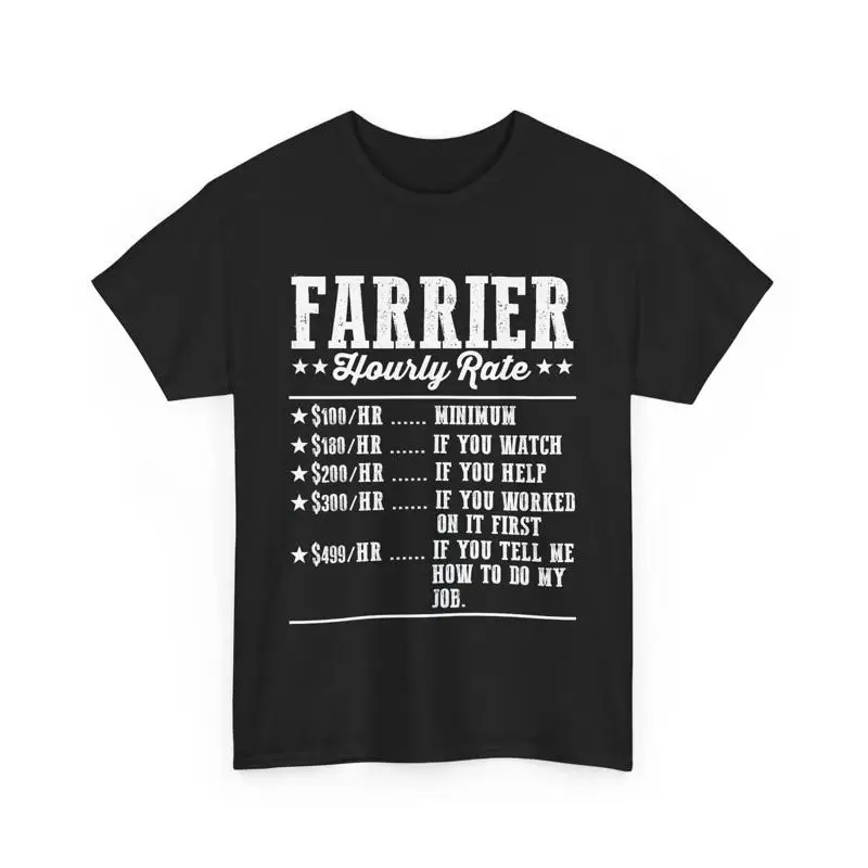 Horseshoe Trimming Craftsman Farrier Hourly Rate T Shirt