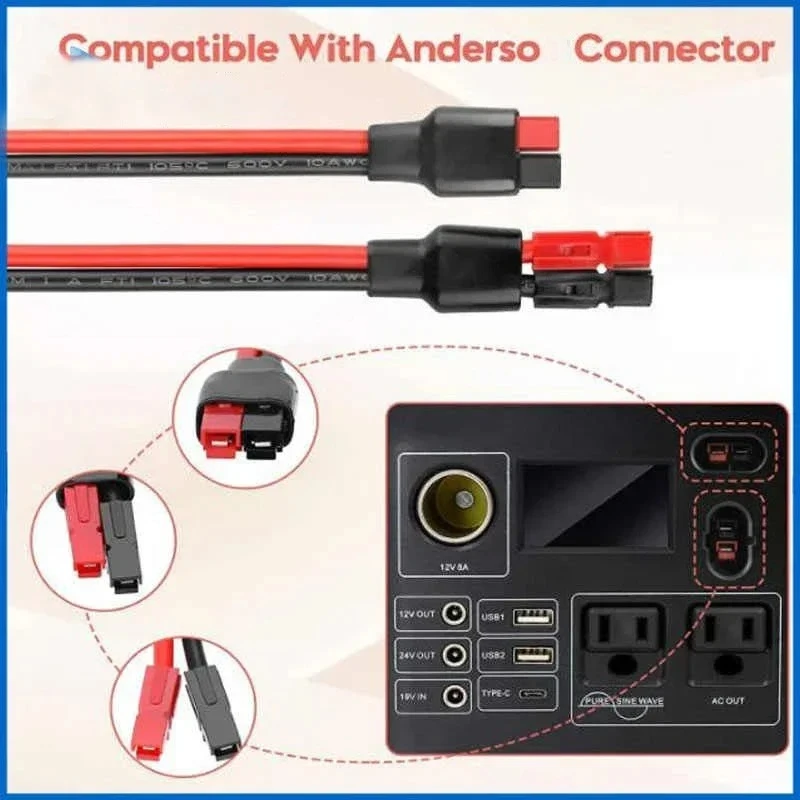 XT60 to 30A/50A Plug Power Charging Plug Cable for Electric Vehicle Lithium Battery Discharging Interface Adapter Wire 12AWG