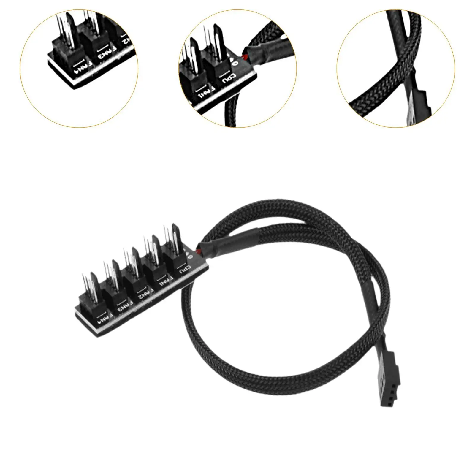 4 Pin PWM Fan Hub Splitter, 1 to 5 Way, High Performance, PC Motherboard Case Fan Power Extension Cable PWM PC Case Fan Hub