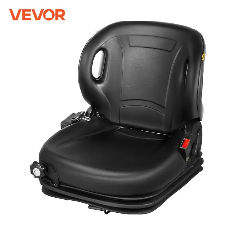 VEVOR Universal Replacement Tractor Forklift Seat Fit with Seat Belt and Switch for Forklift of Japanese Brands Mowers Excavator