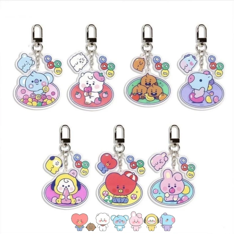 

BT21 anime merchandise cartoon cute candy series acrylic keychain Kawaii student backpack pendant accessory support gift