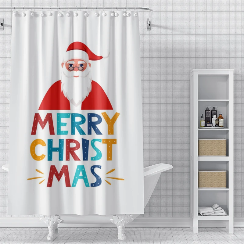 Home decoration shower curtains for bathroom waterproof curtain fabric Modern Nordic style Living Room Merry Christmas winter