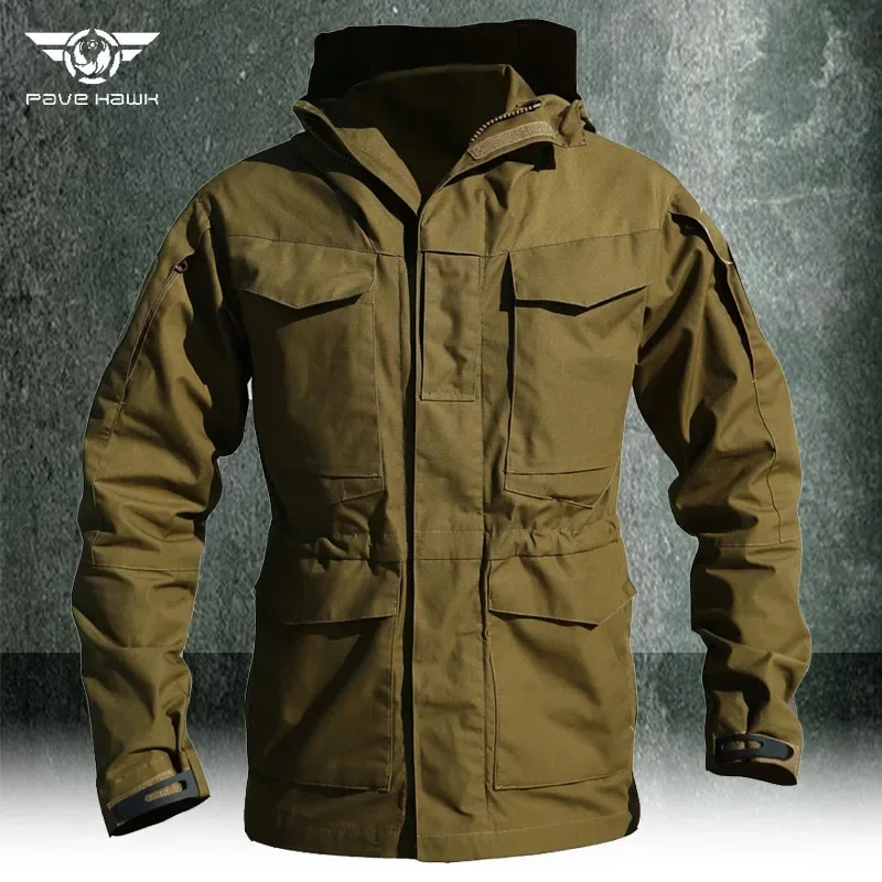 M65 US Outdoors Training Hooded Jacket Men Casual Camouflage Windbreaker Waterproof Flight Pilot Coat Working Field Jackets Male