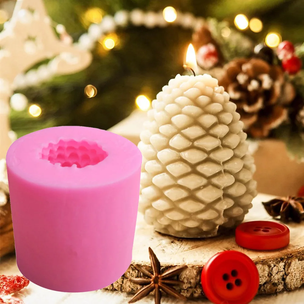 

DIY Handmade Christmas Decoration Baking Tool Bakeware Candle Making Mold Soap Mould Silicone Candle Mold Pinecone Candle Mold