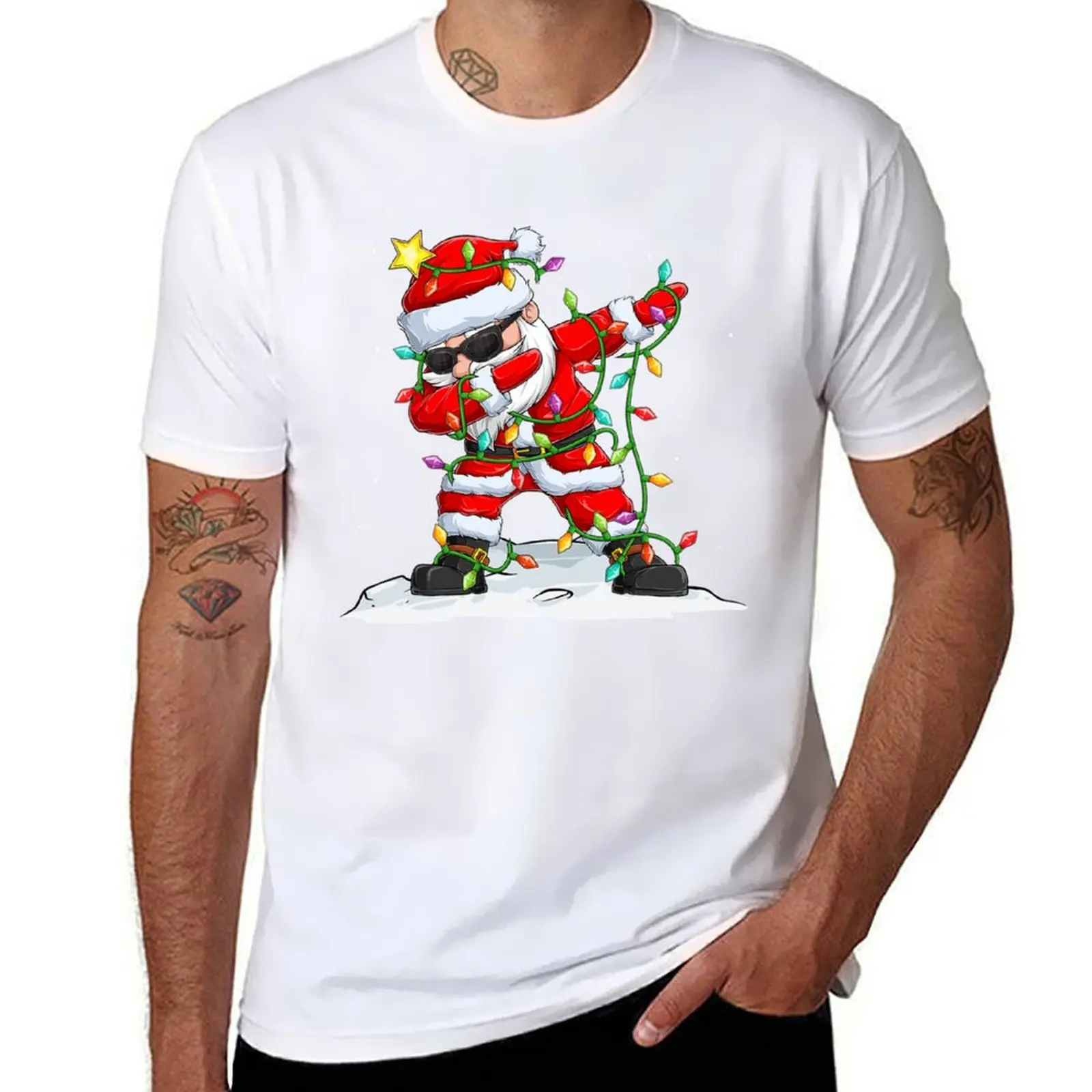 

Dabbing Santa Shirt For Boys Girls Christmas Tree Lights T-Shirt quick drying boys whites mens graphic t-shirts anime