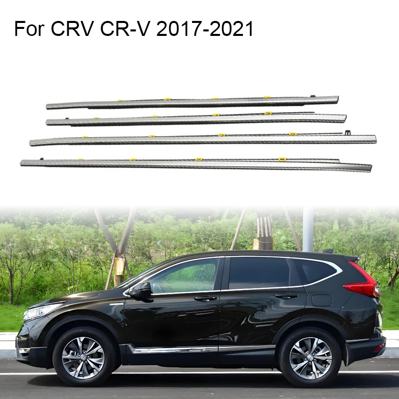 

4Pcs Chrome Window Rubber Trim For Honda CR-V CRV 2017-2021 Weatherstrip Seal Strips Rubber Door Window Glass Moulding Trim