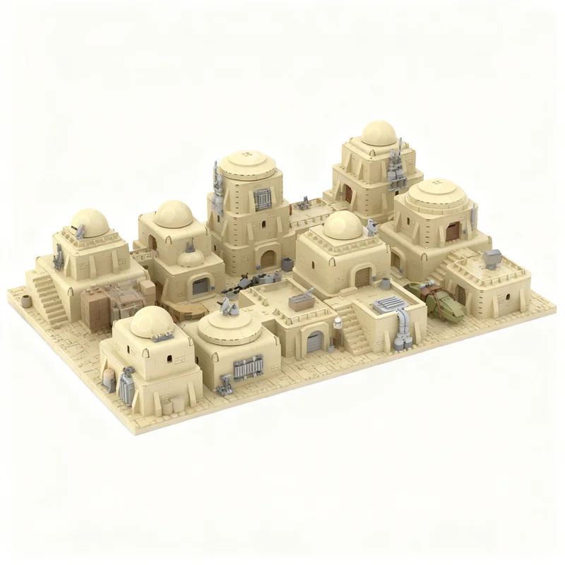 7449pcs MOC Tatooine Mos Eisley Modular Desert City Model Building Blocks Toy Architecture Christmas Gift Idea Creative Kids DIY