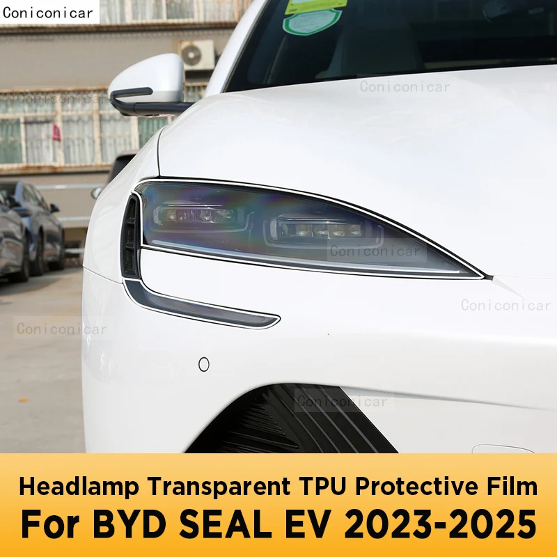 

For BYD SEAL EV Electric 2023-2025 Car Exterior Headlight Anti-scratch Front Lamp Transparent TPU Protective Film Accessories