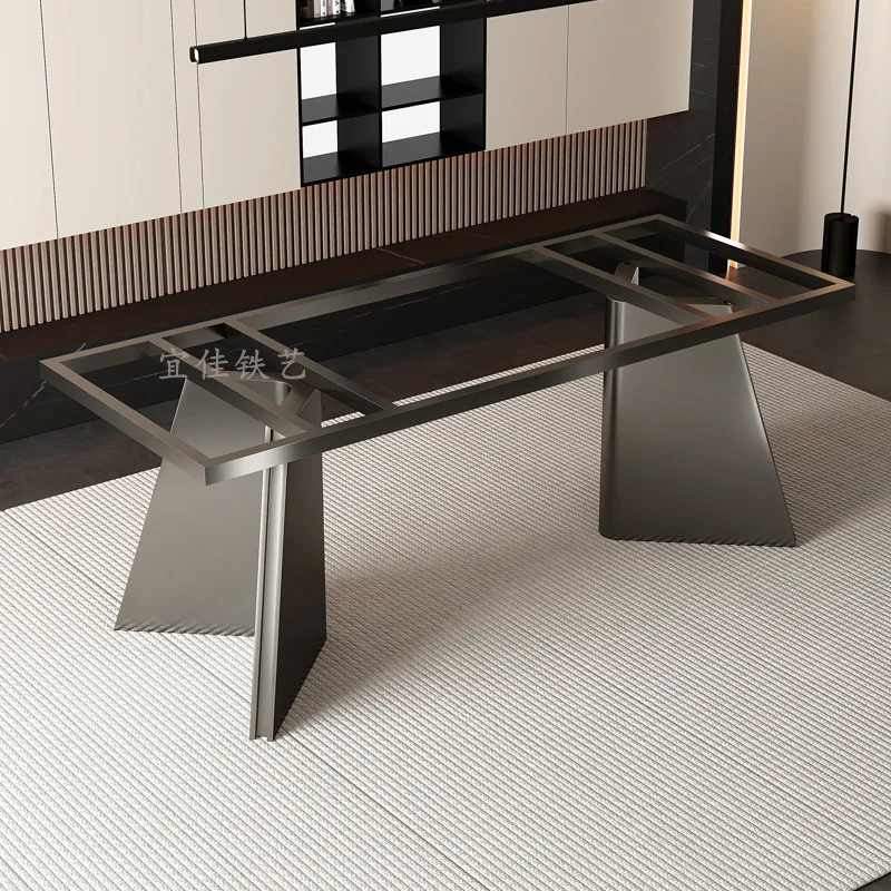 HYS light luxury table legs bracket luxury stone table legs stainless steel dining table feet rock slab base marble