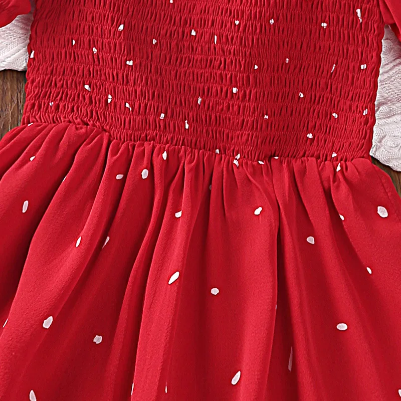 Girls Summer Daily Casual Dress Infant Cake Skirt New Fashion Polka Dot Princess Dress Clothing 3-8Y