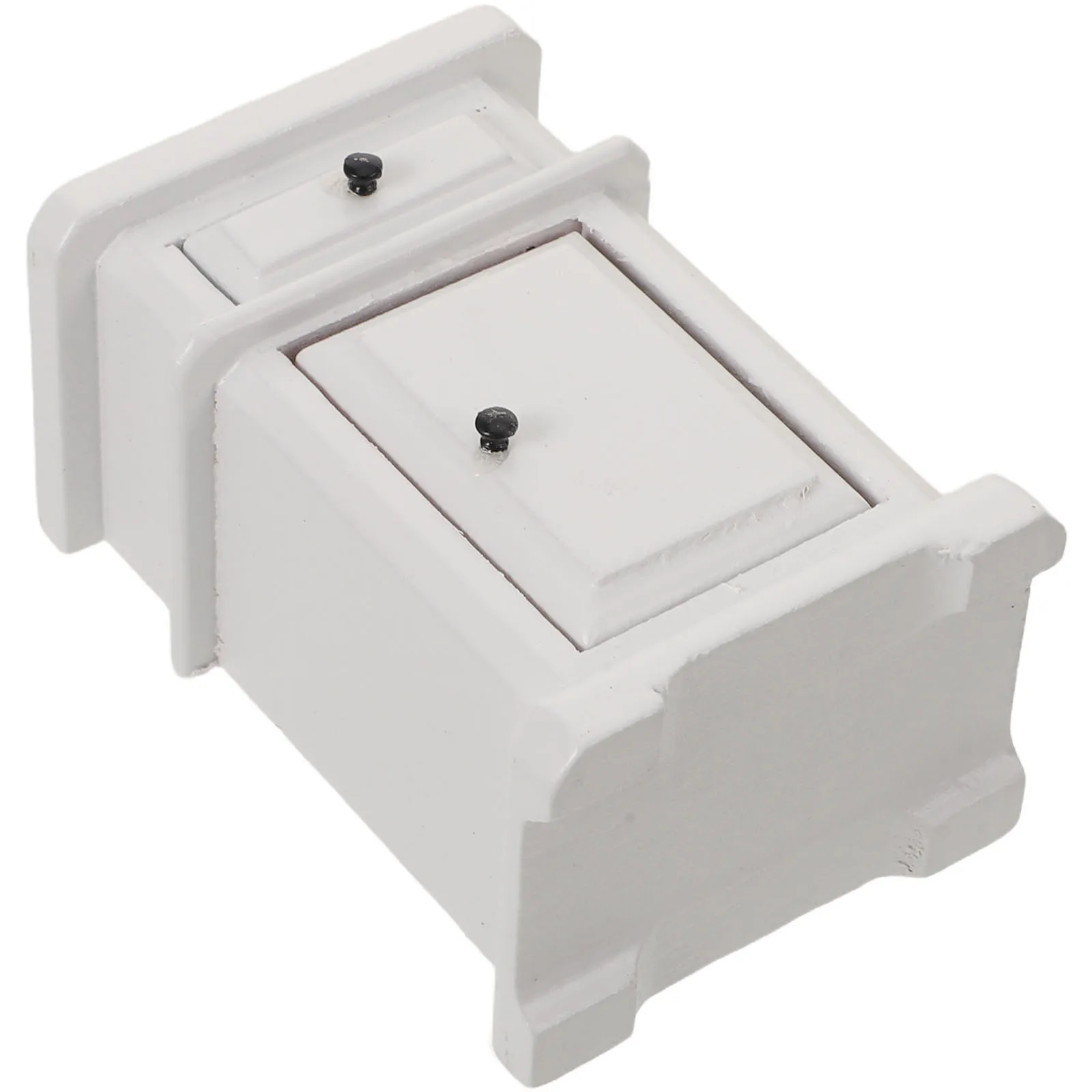 Mini muebles para casa de muñecas, mesita de noche, decoraciones en miniatura para dormitorio, mesas auxiliares, armario lateral de juguete blanco para juego de imitación