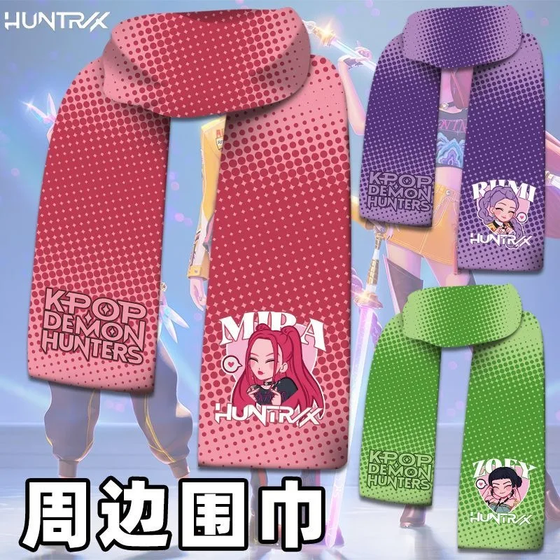 KPop デーモンハンターズ 漫画 アニメ ルミ ミラ ゾーイ スカーフ 女の子用、ファッショナブルでキュートなカジュアルな暖かくて防寒性のあるネックウォーマー