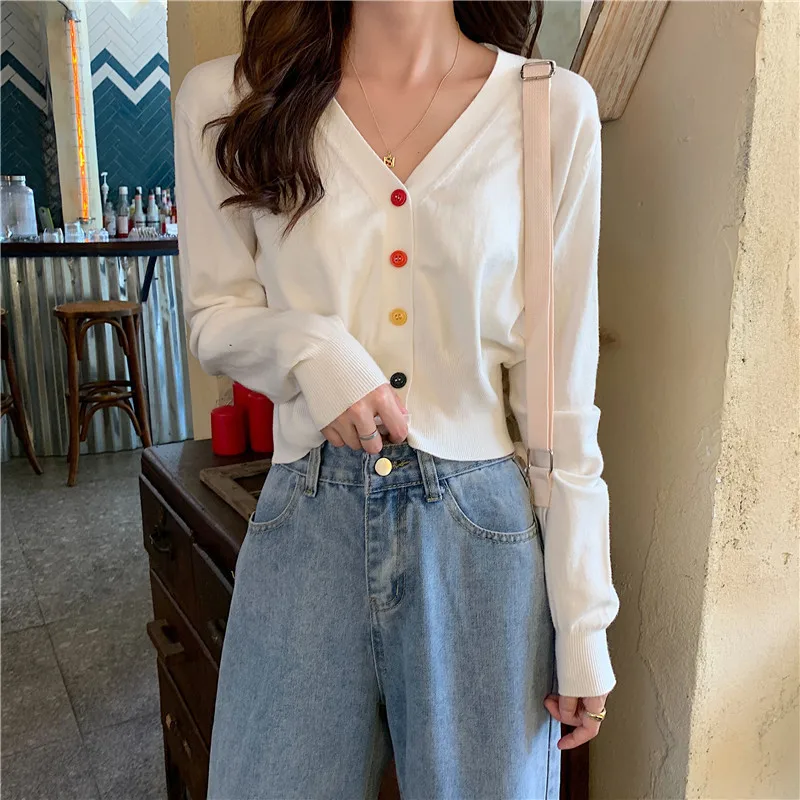 

Приталенный женский кардиган-пальто из хлопка с длинными рукавами, укороченный, с открытым воротником, модный, в стиле Sweet Sle f