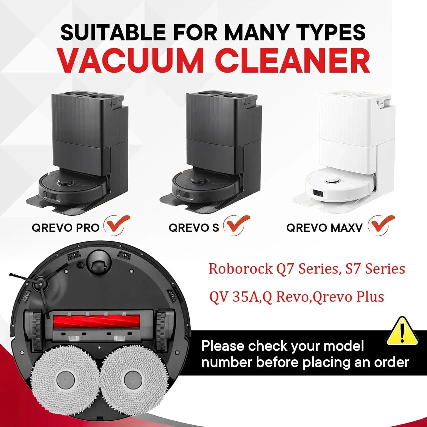 Main Brush Replacement For Roborock Q7,Q7+,Q7 Max,Q7 Max+,S7 Series,QV 35A/35S, Q Revo,Qrevo S/MaxV/Pro/Plus Vacuum Cleaner