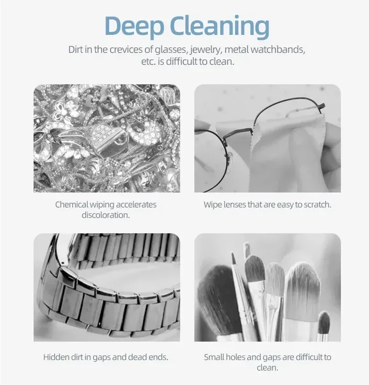 Ultrasonic Cleaning Machine 45000Hz High Frequency Vibration Wash Cleaner Washing Jewelry Glasses Watch Ring Dentures Cleaner