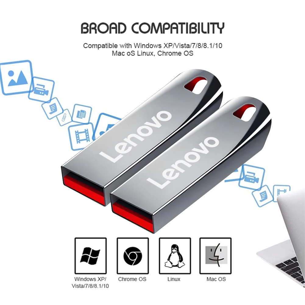 Original Lenovo USB Flash Drive 2TB Metal USB U Disk Flash Drives High Speed 1TB USB Memory for XiaoMi Sandisk Phone/Computer