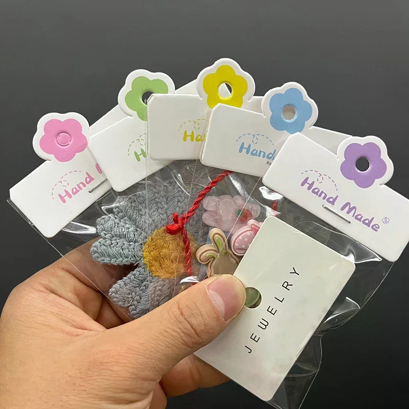 

100pcs/Lot Foldable Packaging Paper Cards Colorful Flowers Cards For Handmade Jewelry Retail Hang Tag Flowers Display Cardboard