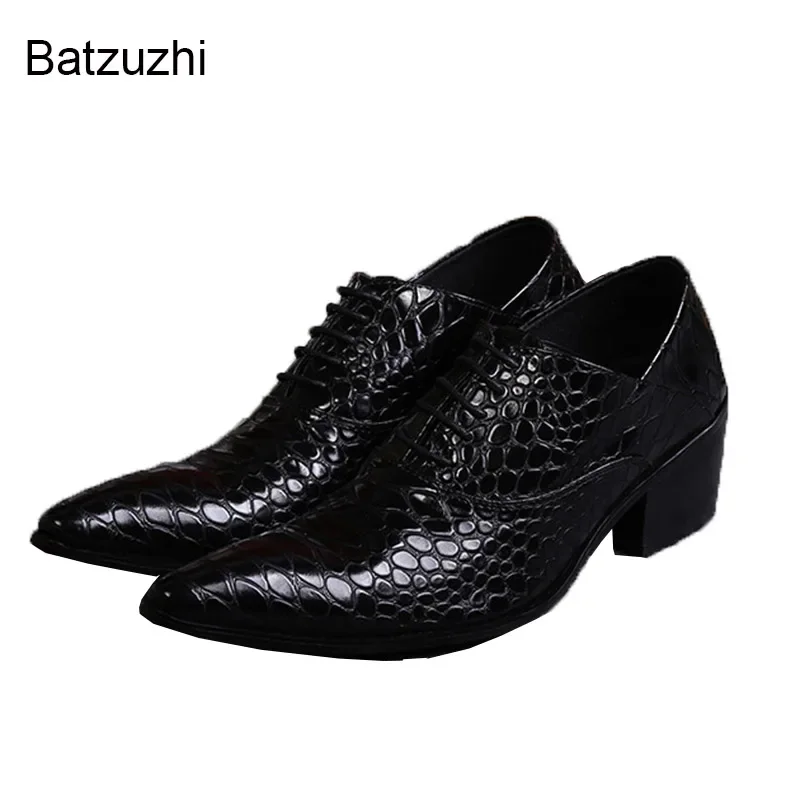 

ntparker Handmade Adult Shoes Man Leather high-heeled pointed toe black man's leather shoes,bars/nightclub leather shoes