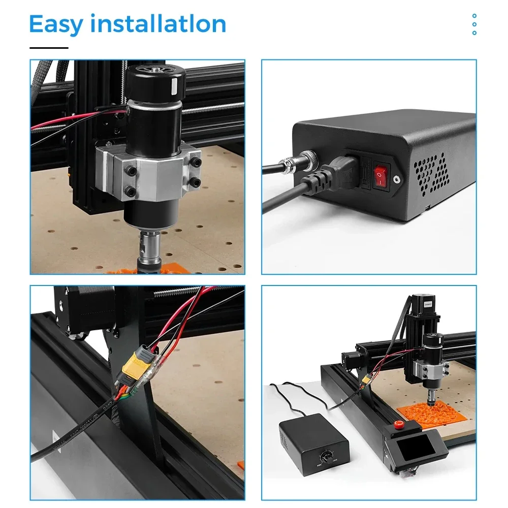 TwoTrees 12000RPM ER11 500W Air Cooling Spindle Motor Power Supply Speed Governor for Woodworking Engraving Machine CNC Router