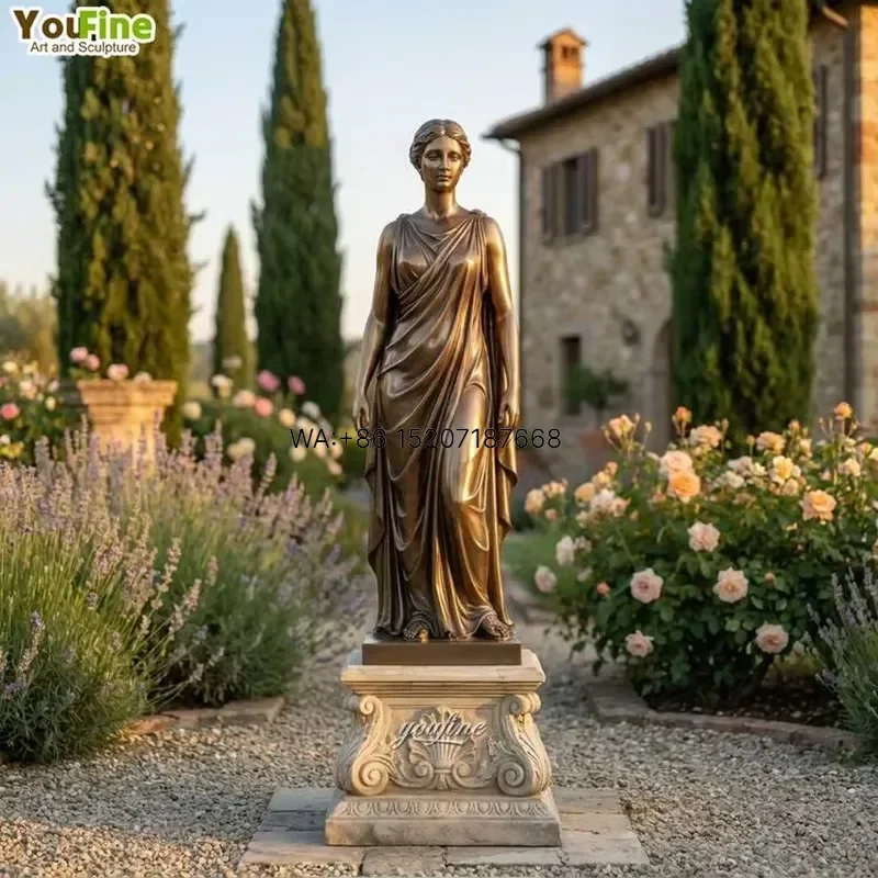 Wmwmnu for YouFine Custom Life Size Bronze Roman Female Statue Outdoor Garden Classical Goddess Sculpture Art