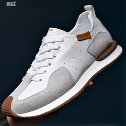 Casual men's shoes cowhide fashion soft-soled leather loafers Youth shoes brand designer sneakers A13