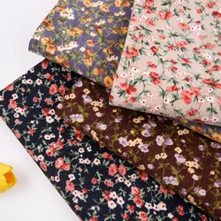 Floral Print Corduroy Fabric - Polyester/Nylon Blend for Women's Casual Wear & DIY Sewing (by Meter)