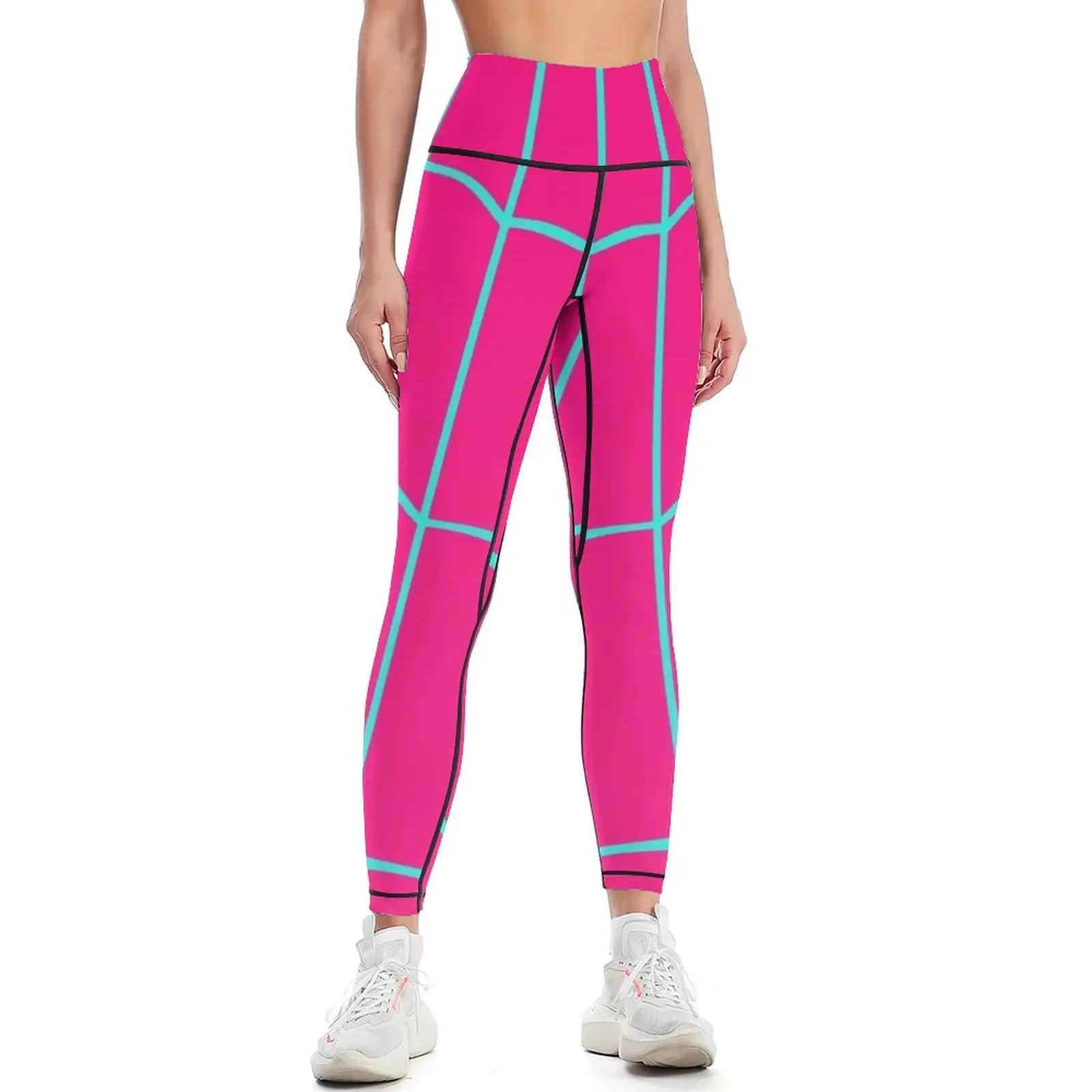 

Spider Web - Turquoise / Pink Leggings Women's gym gym clothing sportswear gym Sweatpants Womens Leggings