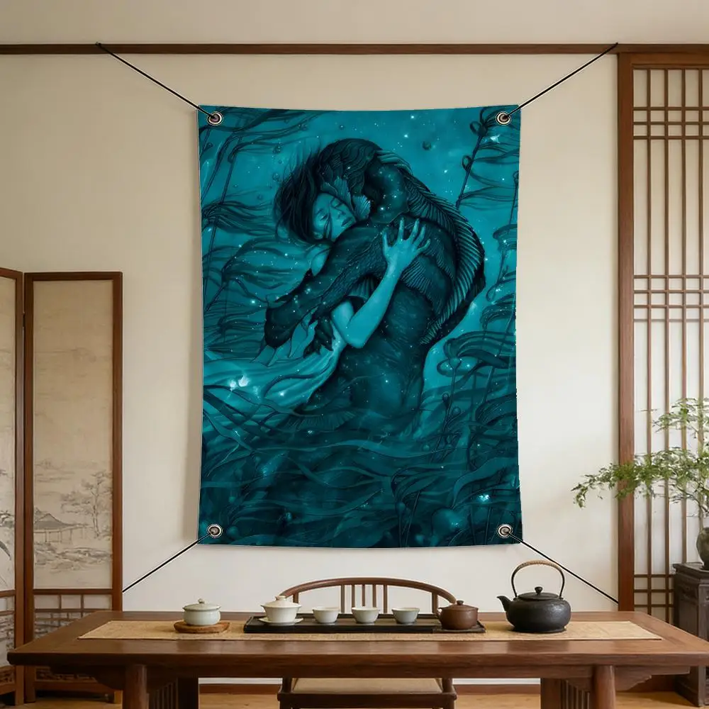Movie T-The S-Shape o-of W-Water Flags Warm Home Flag 4 Grommets Wrinkle Free Indoor Outdoor