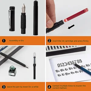 Set Penulisan Pena Kaligrafi 25 Buah 2 Pulpen 5 Ujung Pena 16 Kartrid Tinta untuk Seni Font Bunga Gotik Gambar Sketsa Bahasa Inggris 6 pulpen bunga dengan penjualan terbaik - №