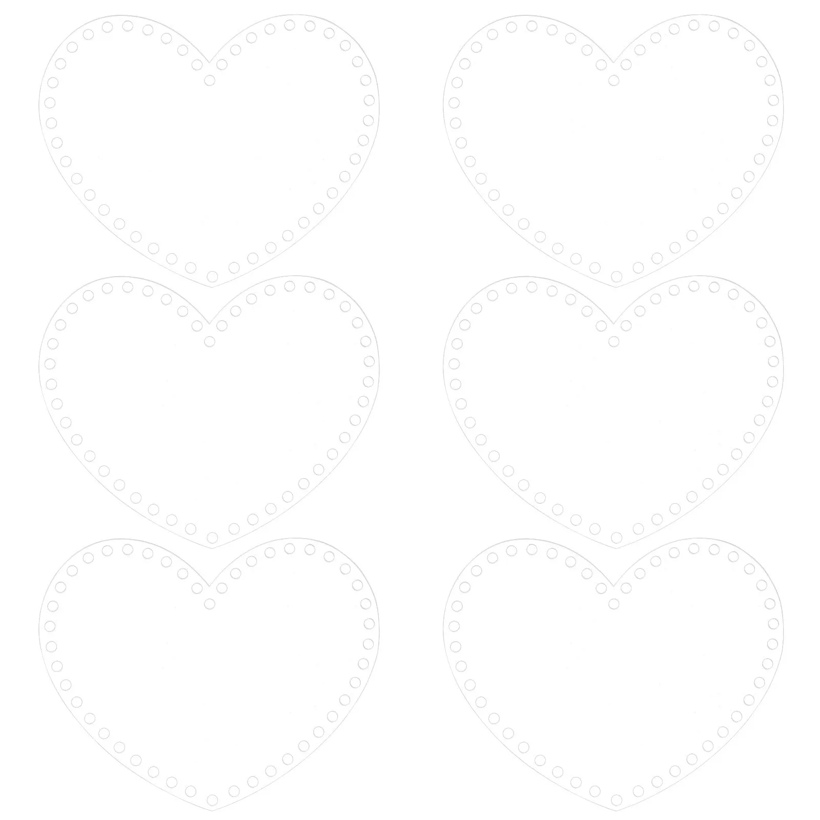 

6Pcs DIY Bag Material Clear Heart Shape Acrylic Boards Handmade Handbag Weaving Tool Kit Transparent Braided Bag Accessories