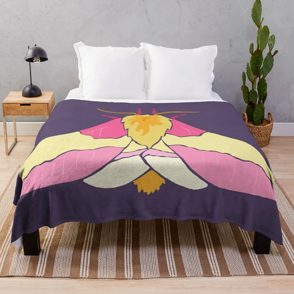 Rosy Maple Moth Throw Blanket Plush Stuffeds for sofa Comforter Blankets