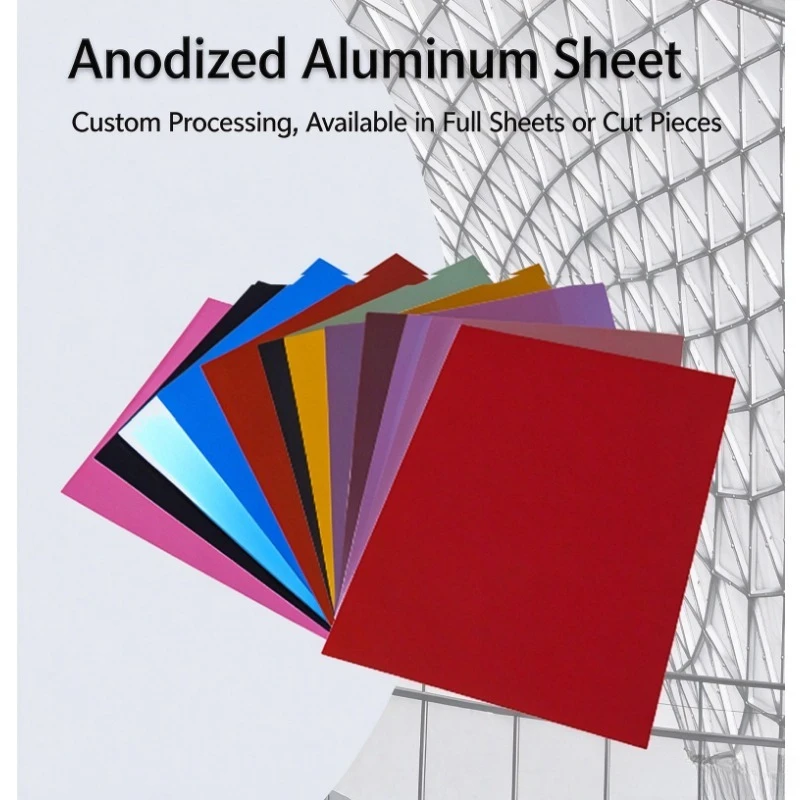 Custom Laser Engraved Mirror Finish Aluminum Sheet 2-5mm Black Blue Red Anodized DIY Industrial Machining Parts