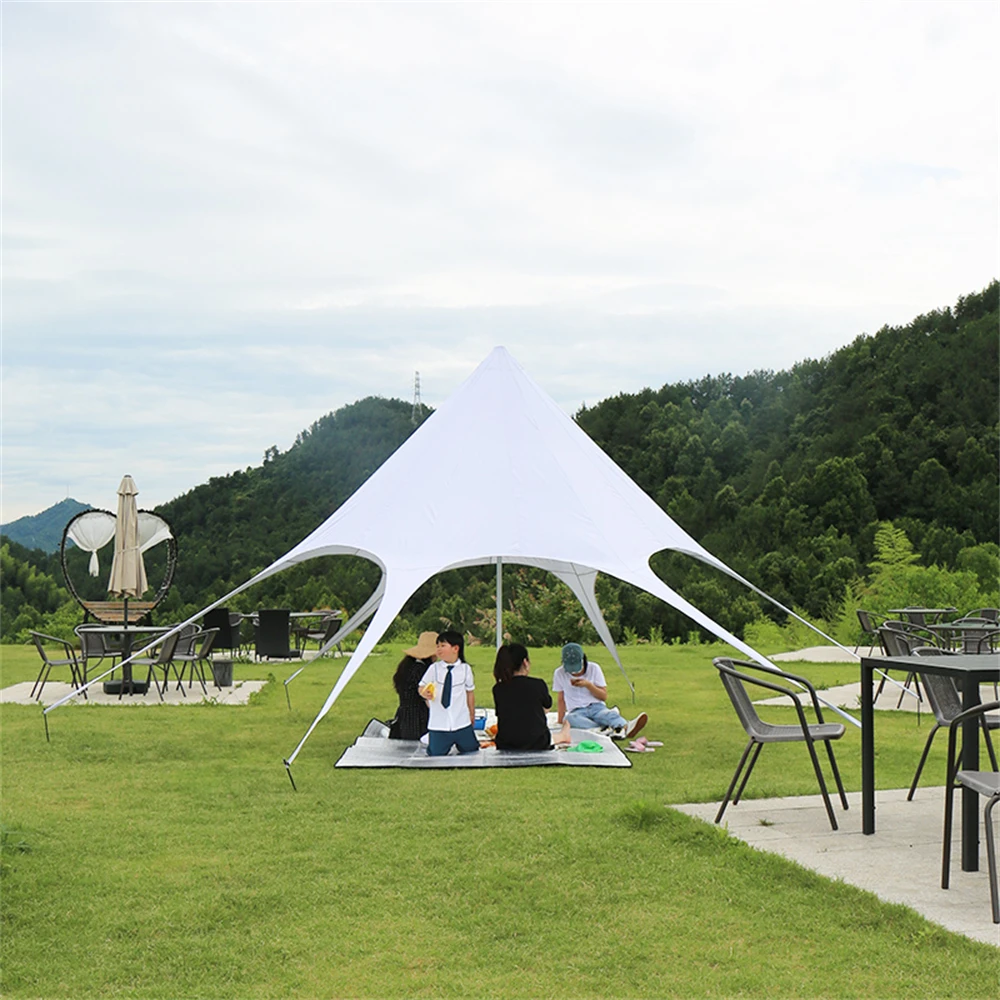 Star Canopy Tent Sun Shade 210D White PVC Waterproof Beach Sports Indoor All Seasons Exhibition Tents Anti-UV