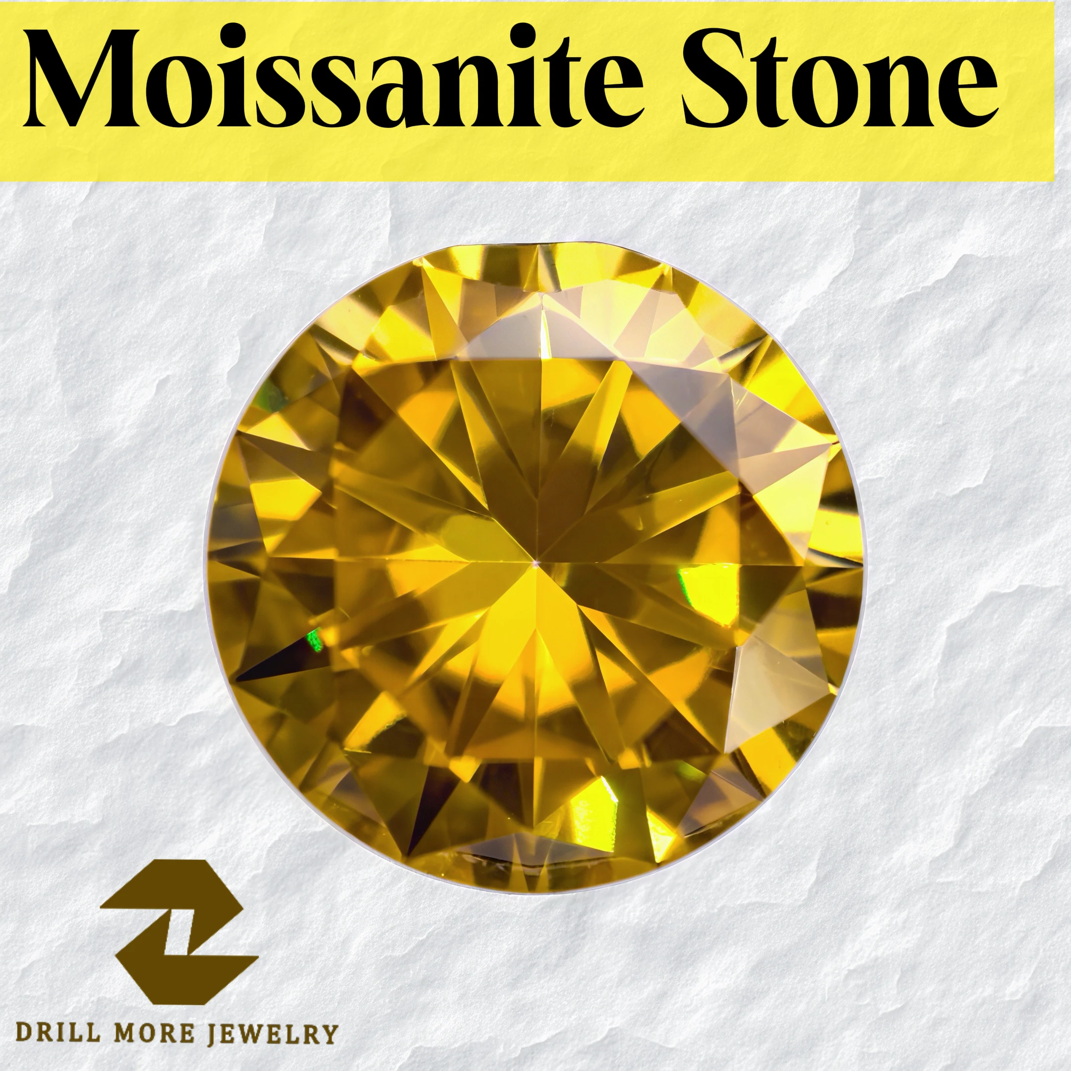 

Муассанит, необработанный камень, желто-золотистый цвет, круглая огранка, выращенный в лаборатории, для изготовления ювелирных изделий своими руками, с сертификатом