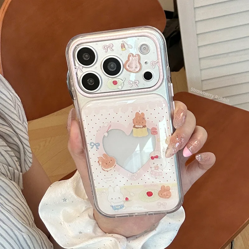 Cute Bread Bunny Pattern Phone Case Soft TPU Shockproof Portable Protective Case Cover for iPhone 17 Pro Max