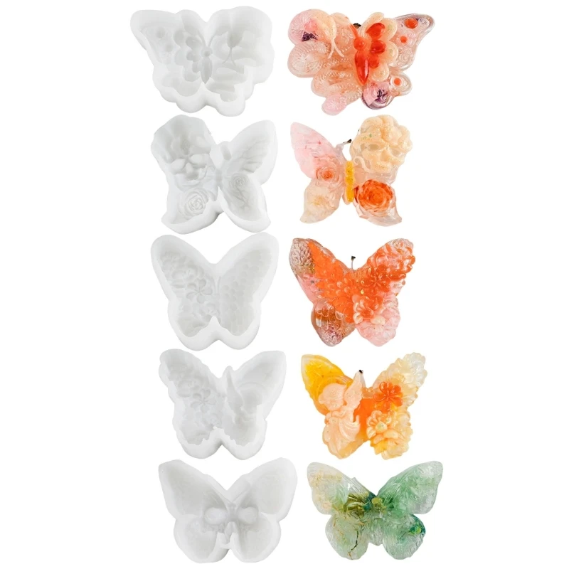 

5 Pcs Butterfly Molds Silicone Mould Baking Molds Scented Molds