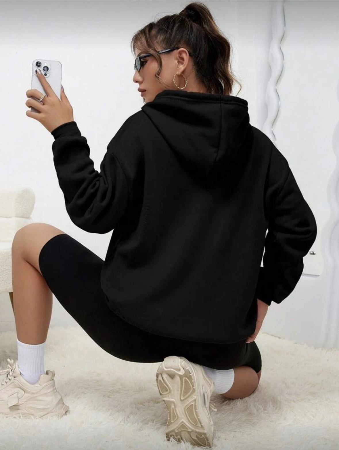 Loose Casual Heart Print Hoodie Women's Comfortable Oversize Sweatirt Spring Faion Ladies' Single Piece Hat Design