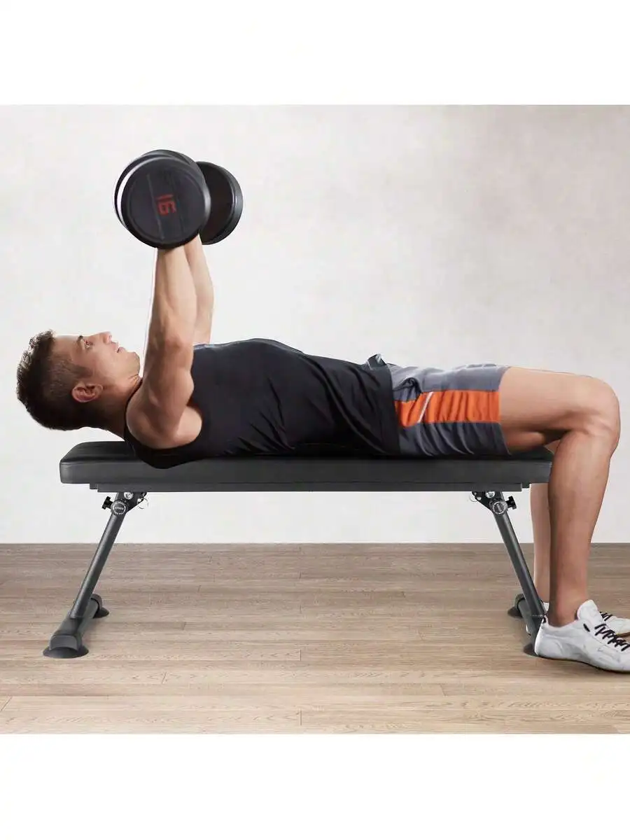 Flat Weight Bench, Foldable Strength Training Bench, Utility Workout Bench For Full Body Workout, 1000 LBS Press Bench For Home