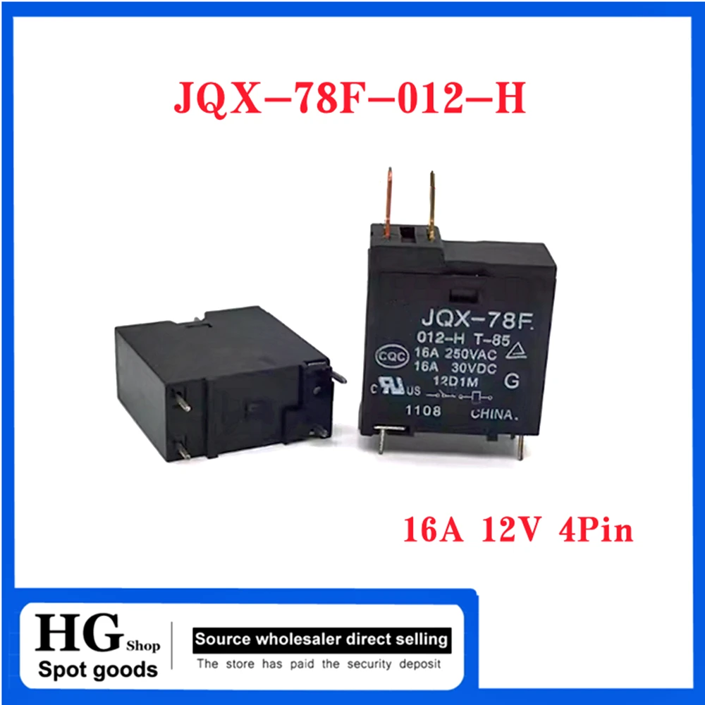 1-5pcs/Lot Original  JQX-78F-012-H T-85 16A 12V 4PIN electromagnetic relay