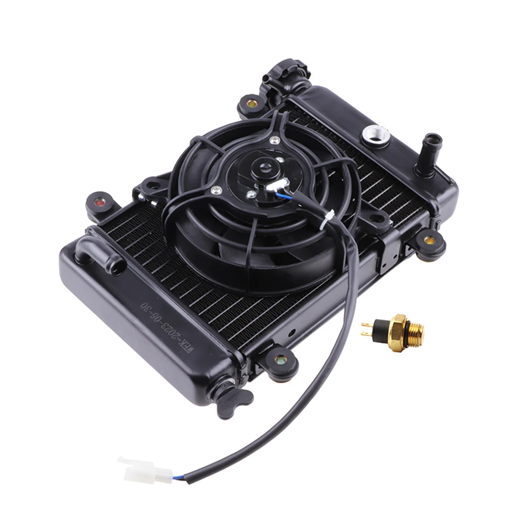 

200cc 250CC Water Cooling Engine Cooler Radiator 12V Cooling Fan Kit For Motorcycle Moto Quad 4x4 ATV UTV Accessories