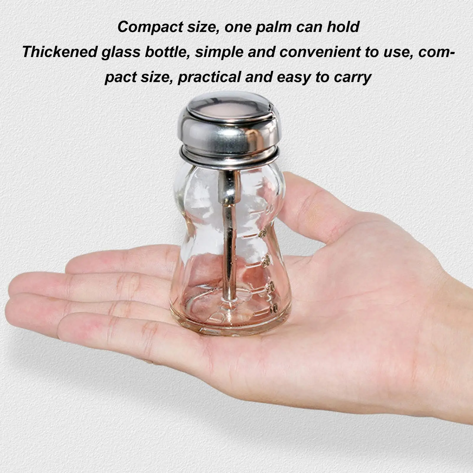 60ml Copper Core Glass Bottle Nail Polish Remover Pump Dispenser, Portable Makeup Remover