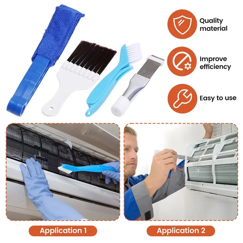 

ABKJ-6Pc Repair Clean Tool Set Air Conditioner Fin Cleaner Set FCR6 Fin Comb Condenser Air Outlet Cleaner Evaporator Radiator